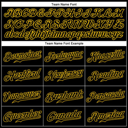 Custom Black Gold Pinstripe Black-Gold Authentic Baseball Jersey - Sky-Custom