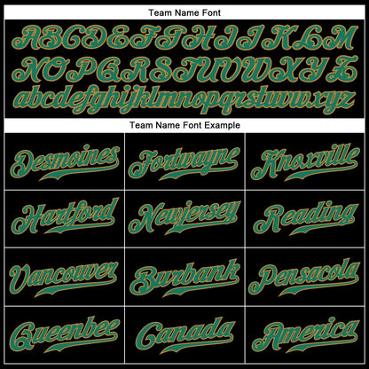 Custom Black Kelly Green Pinstripe Kelly Green-Old Gold Authentic Baseball Jersey - Sky-Custom