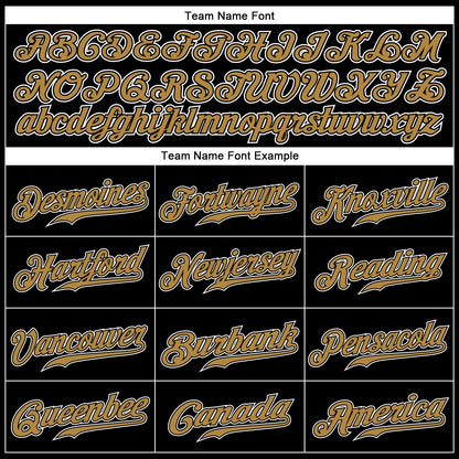 Custom Black Old Gold Pinstripe Old Gold-White Authentic Baseball Jersey - Sky-Custom