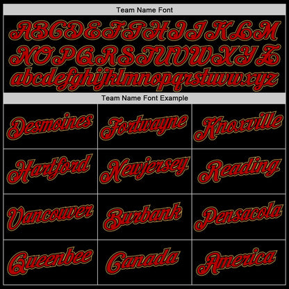 Custom Black Red-Old Gold Authentic Baseball Jersey - Sky-Custom