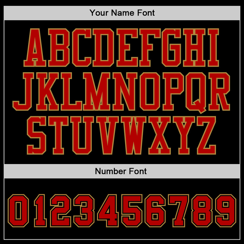 Custom Black Red-Old Gold Authentic Baseball Jersey - Sky-Custom