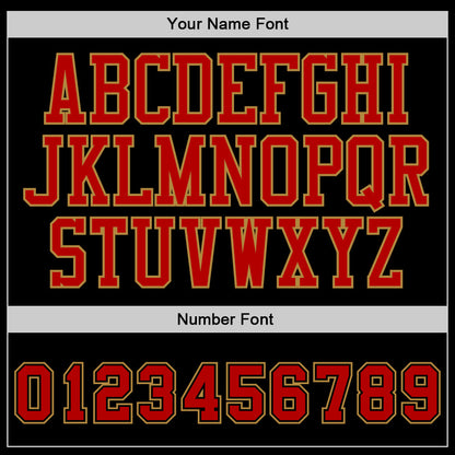 Custom Black Red-Old Gold Authentic Baseball Jersey - Sky-Custom