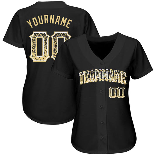Custom Black Vegas Gold-White Authentic Drift Fashion Baseball Jersey - Sky-Custom