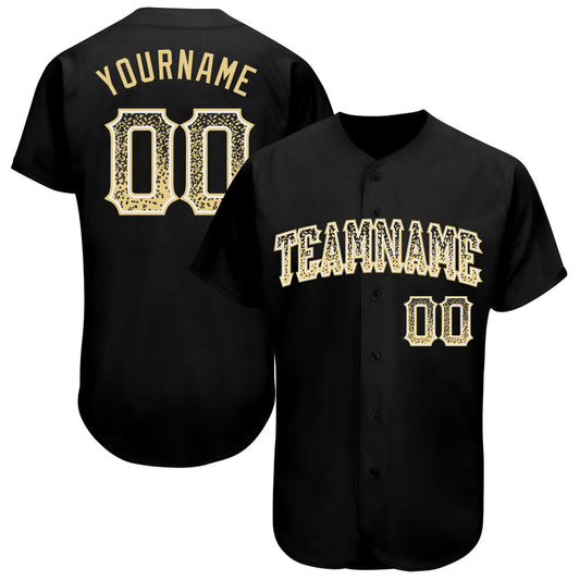 Custom Black Vegas Gold-White Authentic Drift Fashion Baseball Jersey - Sky-Custom