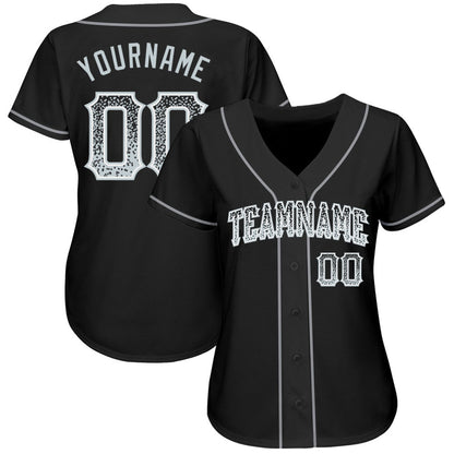 Custom Black Silver-White Authentic Drift Fashion Baseball Jersey - Sky-Custom