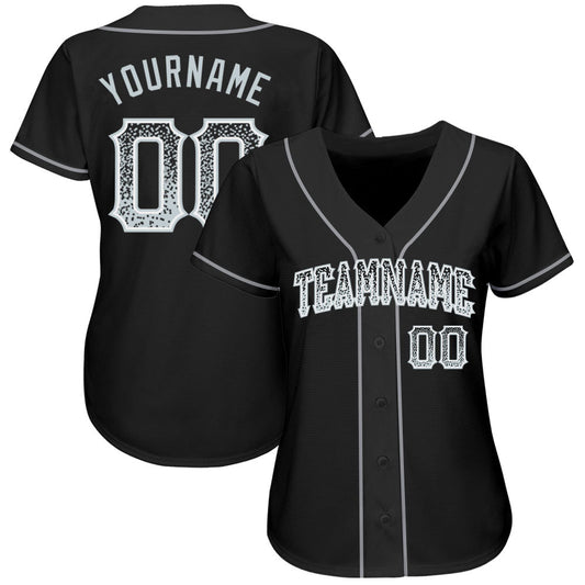 Custom Black Silver-White Authentic Drift Fashion Baseball Jersey - Sky-Custom