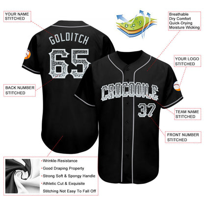 Custom Black Silver-White Authentic Drift Fashion Baseball Jersey - Sky-Custom
