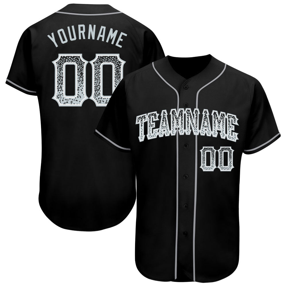 Custom Black Silver-White Authentic Drift Fashion Baseball Jersey - Sky-Custom