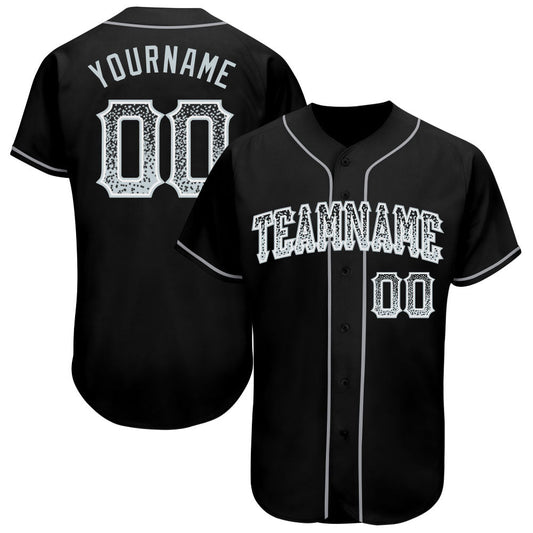 Custom Black Silver-White Authentic Drift Fashion Baseball Jersey - Sky-Custom