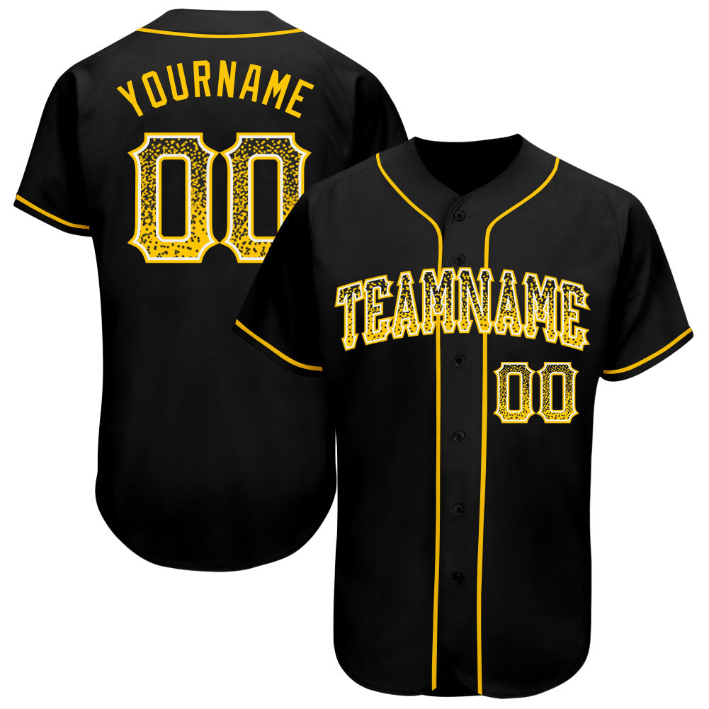 Custom Black Gold-White Authentic Drift Fashion Baseball Jersey - Sky-Custom