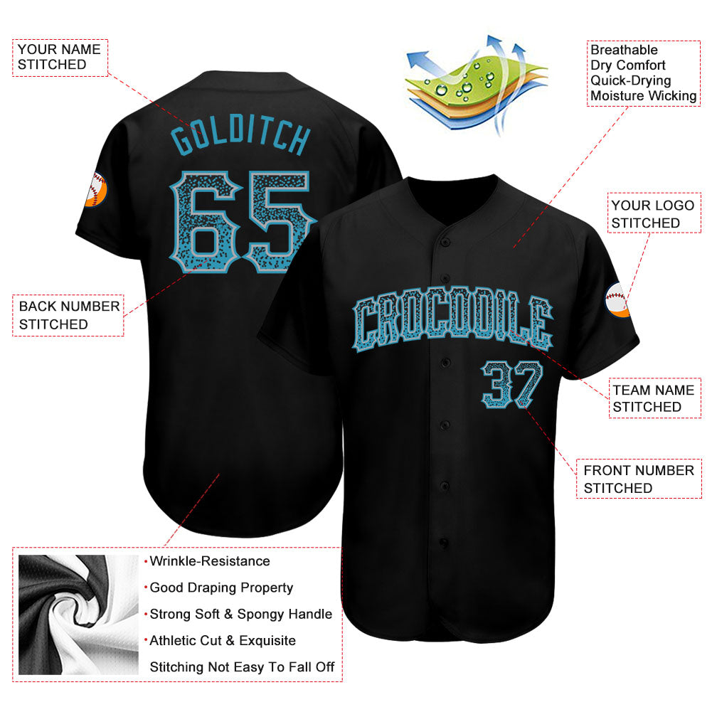 Custom Black Panther Blue-Gray Authentic Drift Fashion Baseball Jersey - Sky-Custom