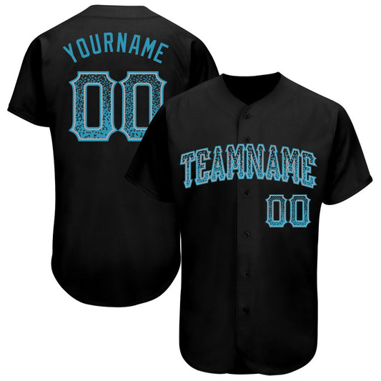 Custom Black Panther Blue-Gray Authentic Drift Fashion Baseball Jersey - Sky-Custom