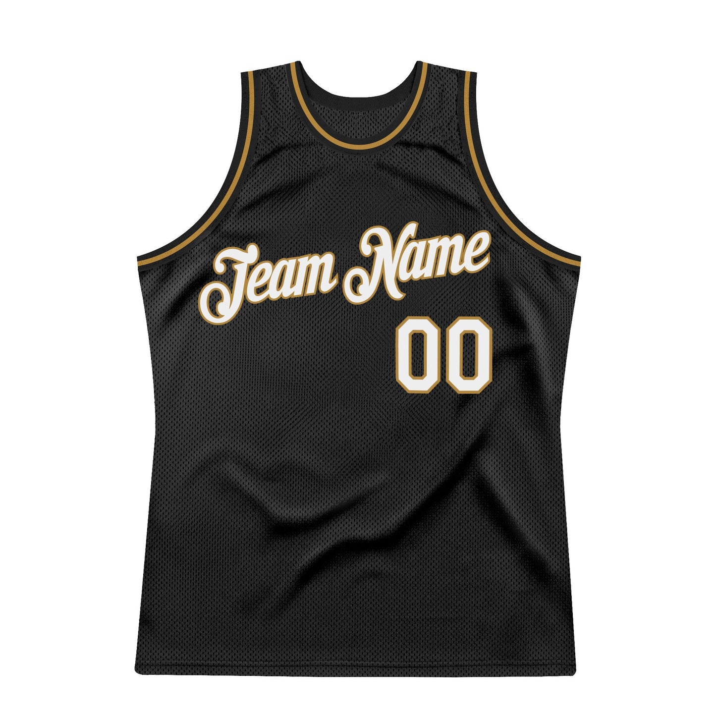 Custom Black White-Old Gold Authentic Throwback Basketball Jersey - Sky-Custom