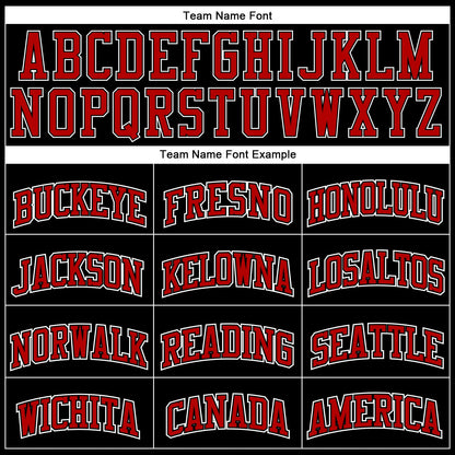 Custom Black Red Pinstripe Red-White Authentic Basketball Jersey - Sky-Custom