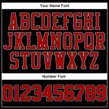 Custom Black Red Pinstripe Red-White Authentic Basketball Jersey - Sky-Custom