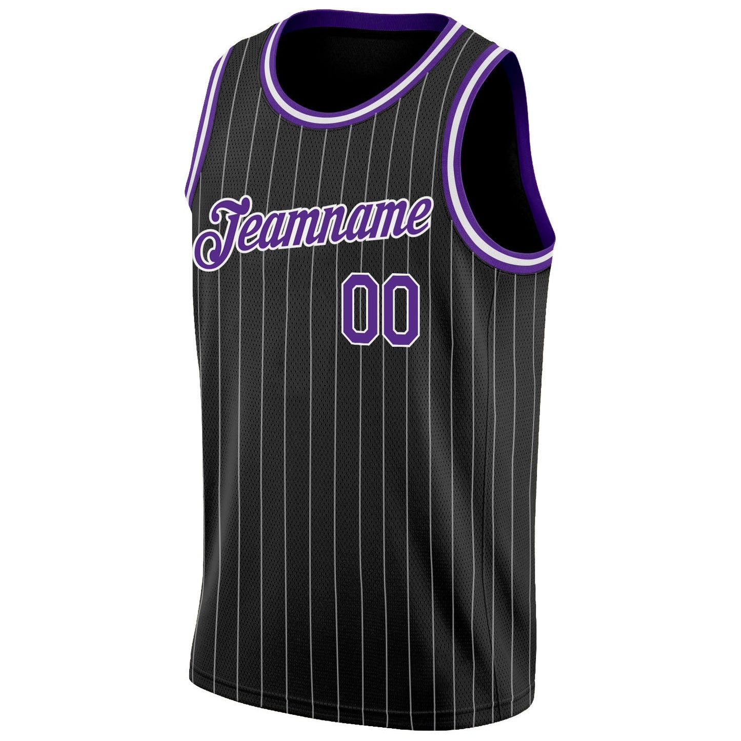 Custom Black White Pinstripe Purple-White Authentic Basketball Jersey - Sky-Custom