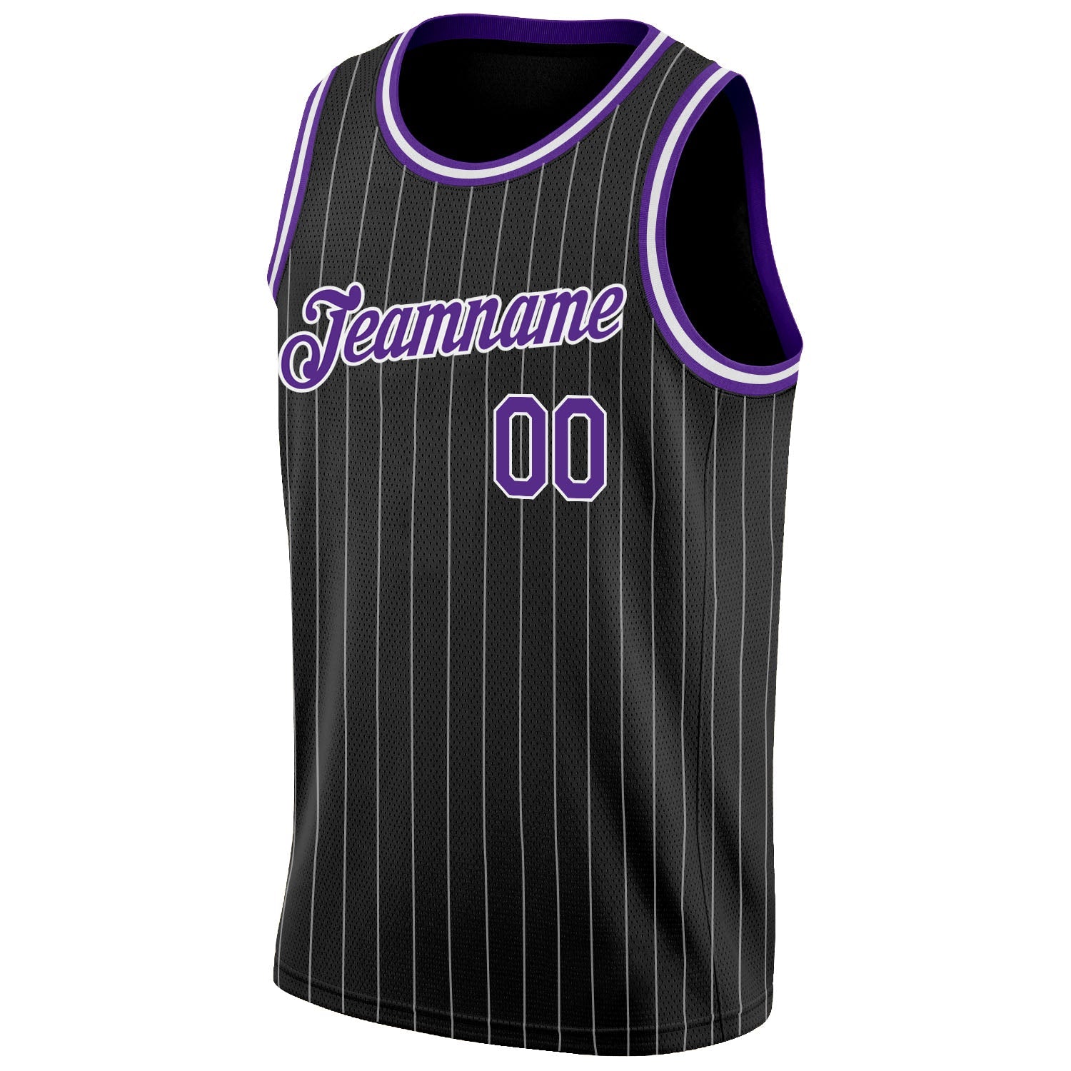Custom Black White Pinstripe Purple-White Authentic Basketball Jersey - Sky-Custom