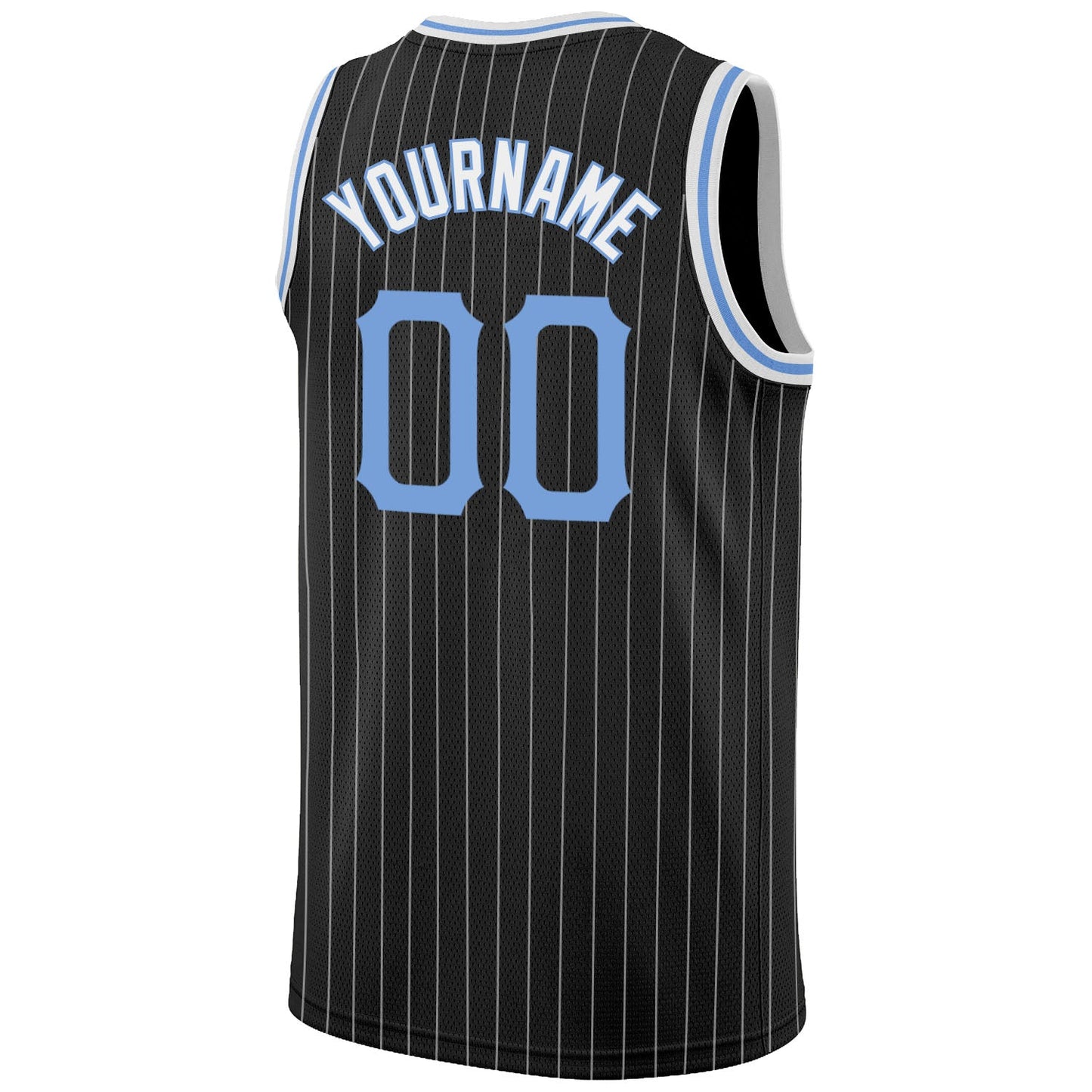 Custom Black White Pinstripe Light Blue-White Authentic Basketball Jersey - Sky-Custom
