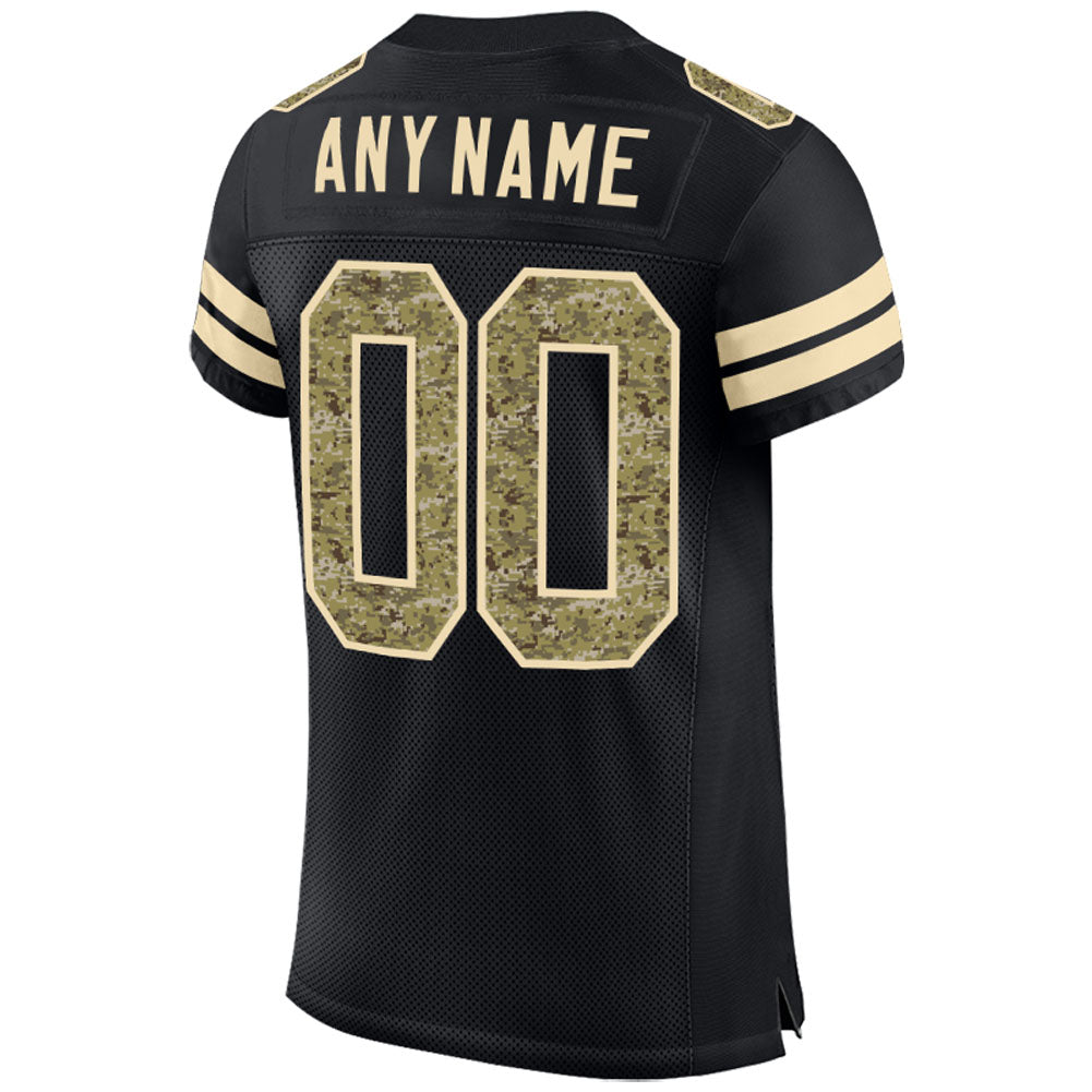 Custom Black Camo-Cream Mesh Authentic Salute To Service Football Jersey - Sky-Custom