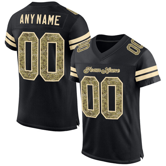 Custom Black Camo-Cream Mesh Authentic Salute To Service Football Jersey - Sky-Custom