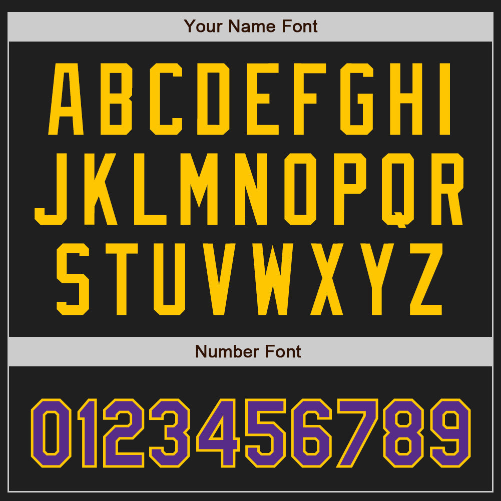 Custom Black Purple-Gold Authentic Baseball Jersey - Sky-Custom