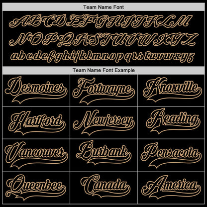 Custom Black Black-Old Gold Hockey Jersey - Sky-Custom