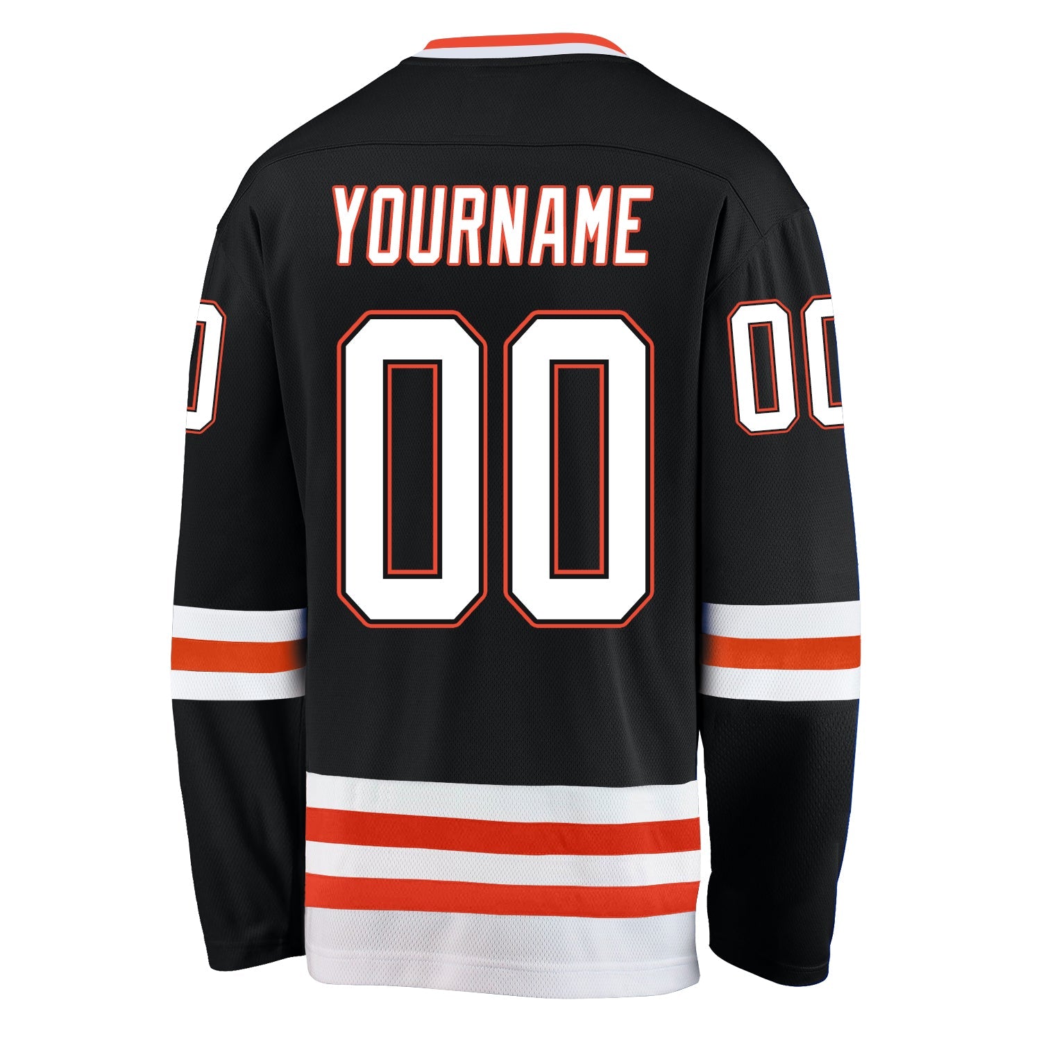 Custom Black White-Orange Hockey Jersey - Sky-Custom
