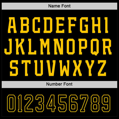 Custom Black Black-Gold Hockey Jersey - Sky-Custom