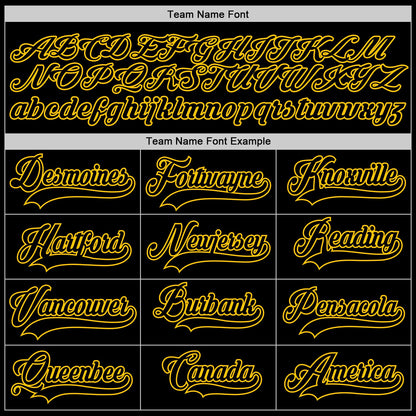 Custom Black Black-Gold Hockey Jersey - Sky-Custom