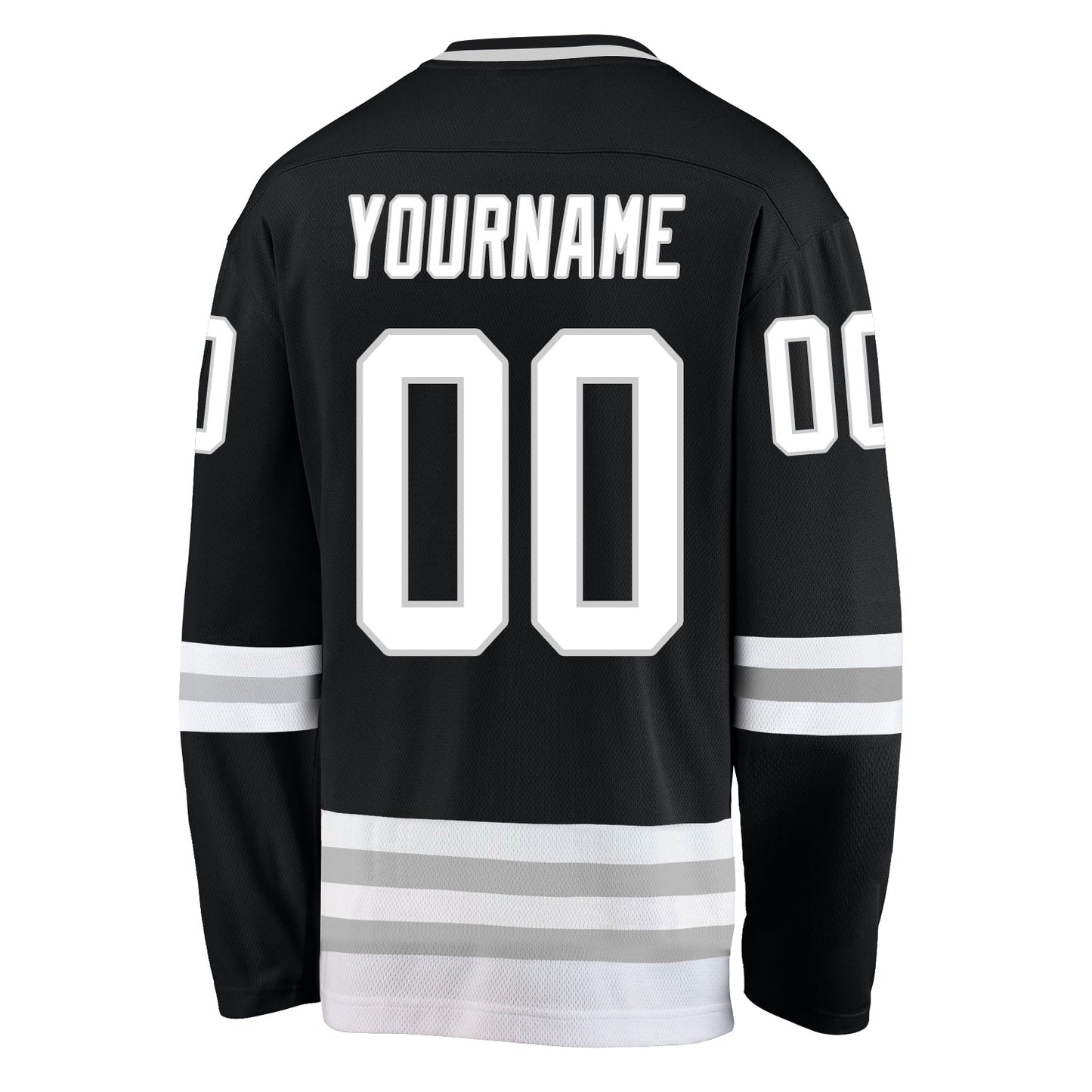 Custom Black White-Gray Hockey Jersey - Sky-Custom