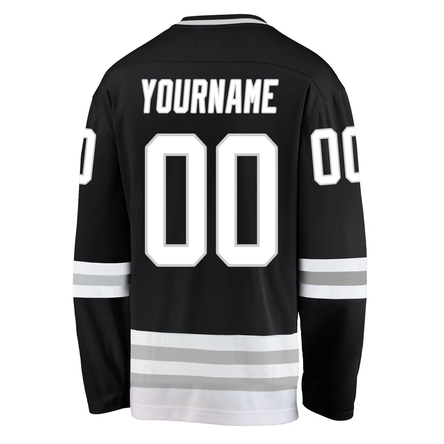 Custom Black White-Gray Hockey Jersey - Sky-Custom