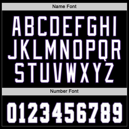 Custom Black White-Purple Hockey Jersey - Sky-Custom