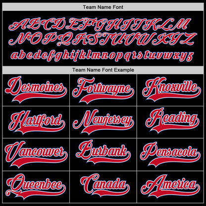 Custom Black Red-White Hockey Jersey - Sky-Custom