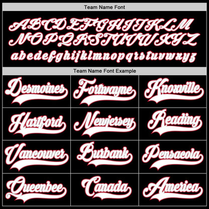 Custom Black White-Red Hockey Jersey - Sky-Custom