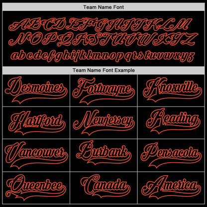 Custom Black Black-Orange Hockey Jersey - Sky-Custom