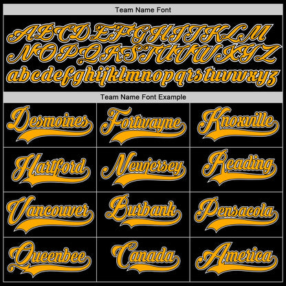 Custom Black Gold-White Authentic Baseball Jersey - Sky-Custom