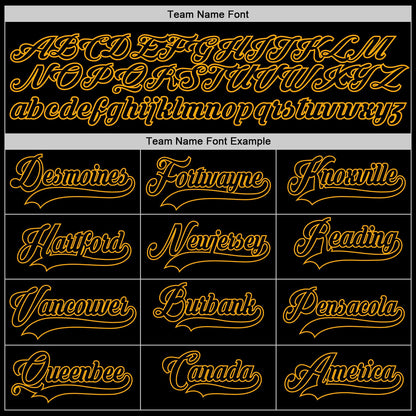 Custom Black Black-Gold Authentic Baseball Jersey - Sky-Custom