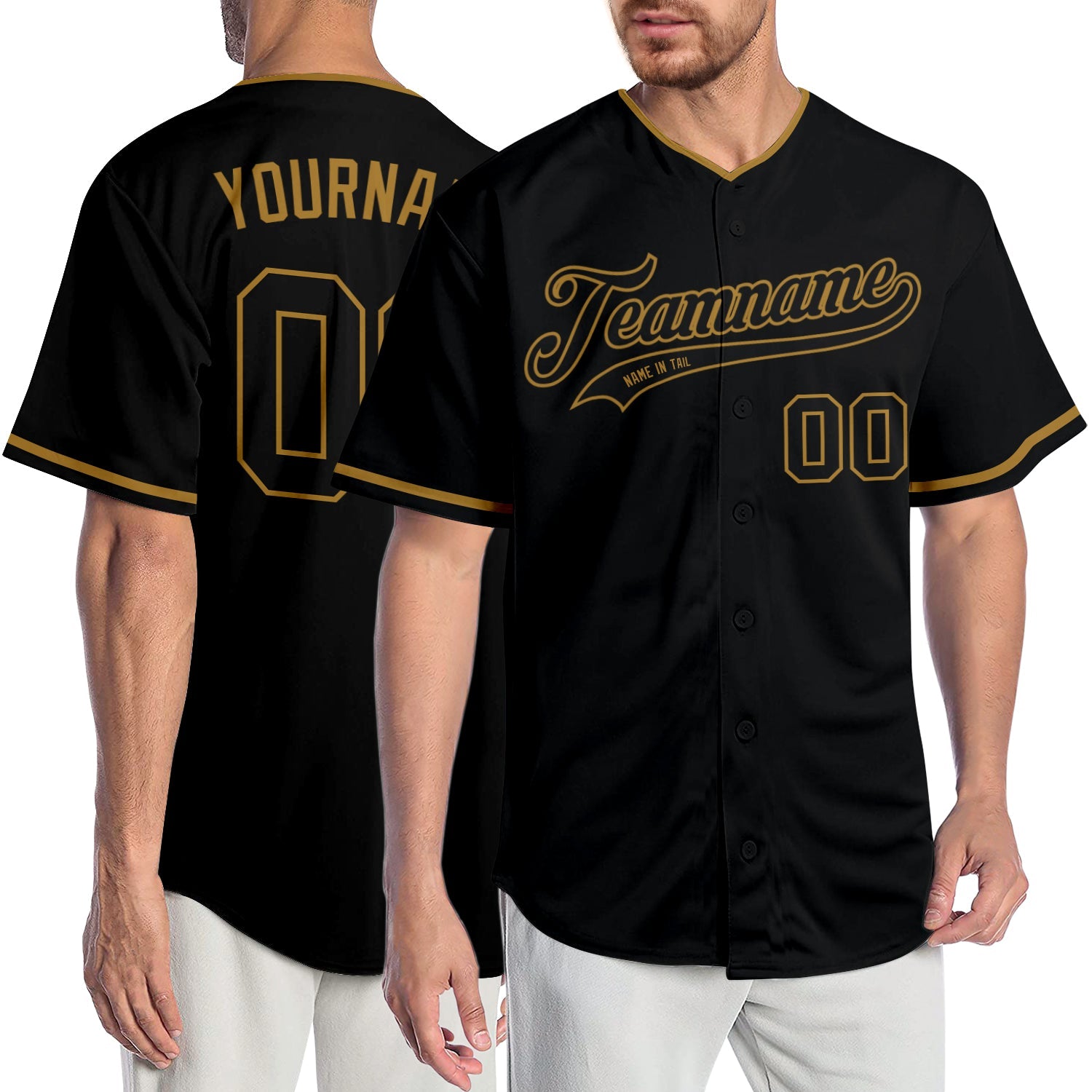 Custom Black Black-Old Gold Authentic Baseball Jersey - Sky-Custom