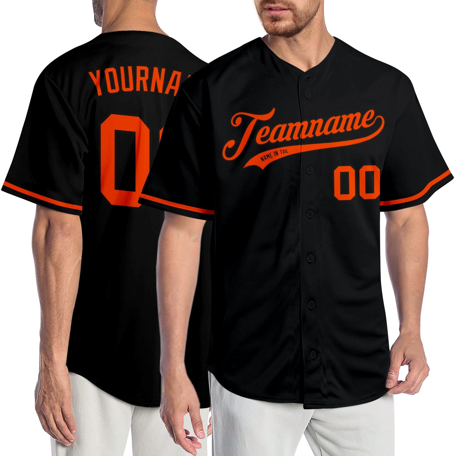 Custom Black Orange Authentic Baseball Jersey - Sky-Custom