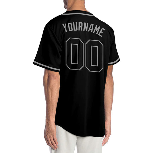 Custom Black Black-Gray Authentic Baseball Jersey - Sky-Custom