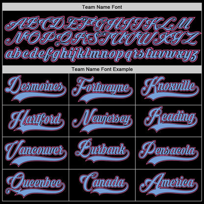 Custom Black Pink-Light Blue Authentic Baseball Jersey - Sky-Custom