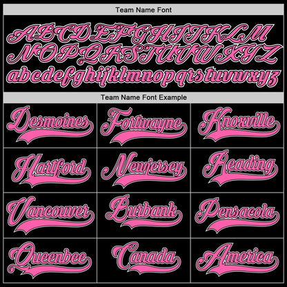 Custom Black Pink-White Authentic Baseball Jersey - Sky-Custom