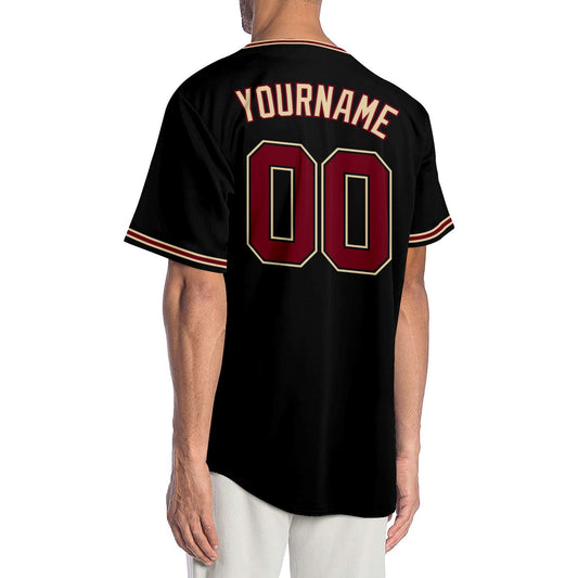 Custom Black Crimson-City Cream Authentic Baseball Jersey - Sky-Custom