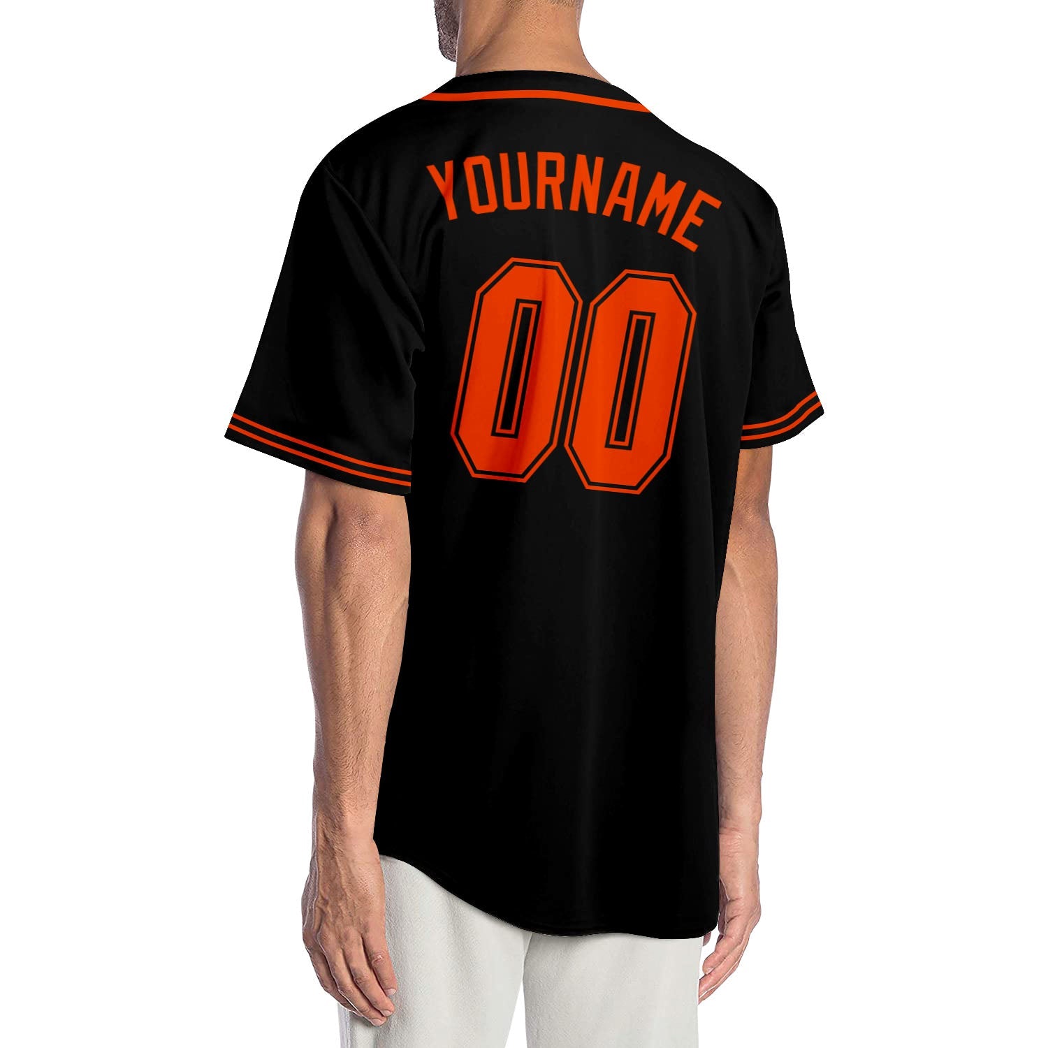 Custom Black Orange-Black Authentic Baseball Jersey - Sky-Custom