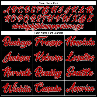 Custom Black Red-Gray Authentic Baseball Jersey - Sky-Custom