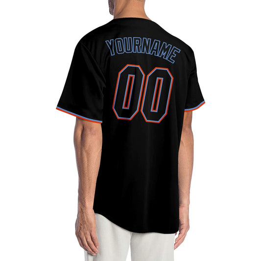 Custom Black Black-Orange Authentic Baseball Jersey - Sky-Custom