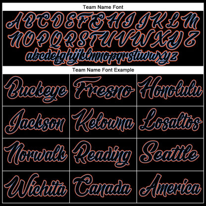 Custom Black Black-Orange Authentic Baseball Jersey - Sky-Custom