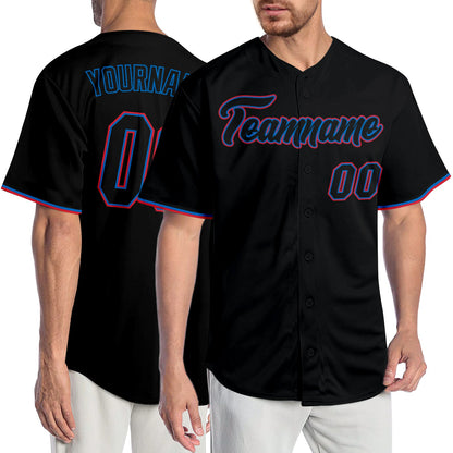 Custom Black Black-Orange Authentic Baseball Jersey - Sky-Custom