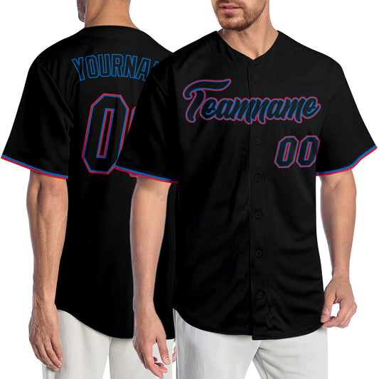 Custom Black Black-Orange Authentic Baseball Jersey - Sky-Custom