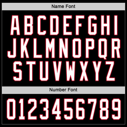 Custom Black White-Red Hockey Jersey - Sky-Custom